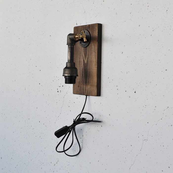 Opviq Lámpara de pared Pp173 Madera y Negro